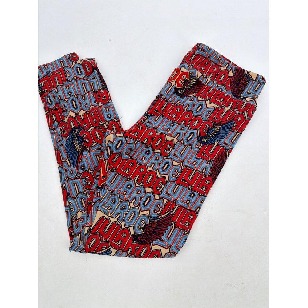 LuLaRoe  TC Tall Curvy Multicolor Leggings With Bold Graphic Logo Wing Print New